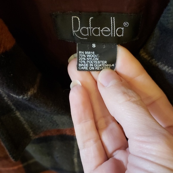 Plaid wool orange and green top Size small - Picture 5 of 7